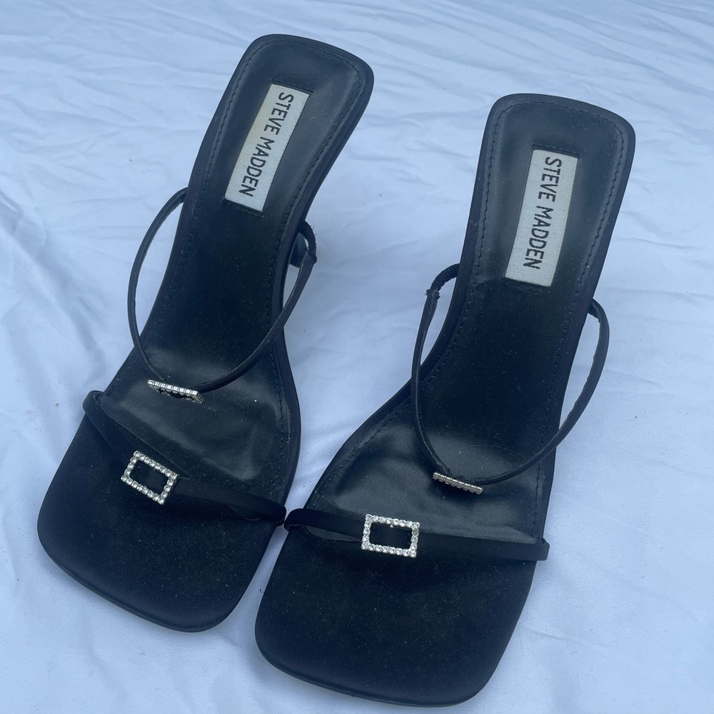 Steve Madden Black diamanté buckle Sandals